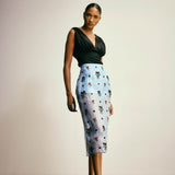 Auguste Hand-Beaded Sheer Organza Midi Skirt