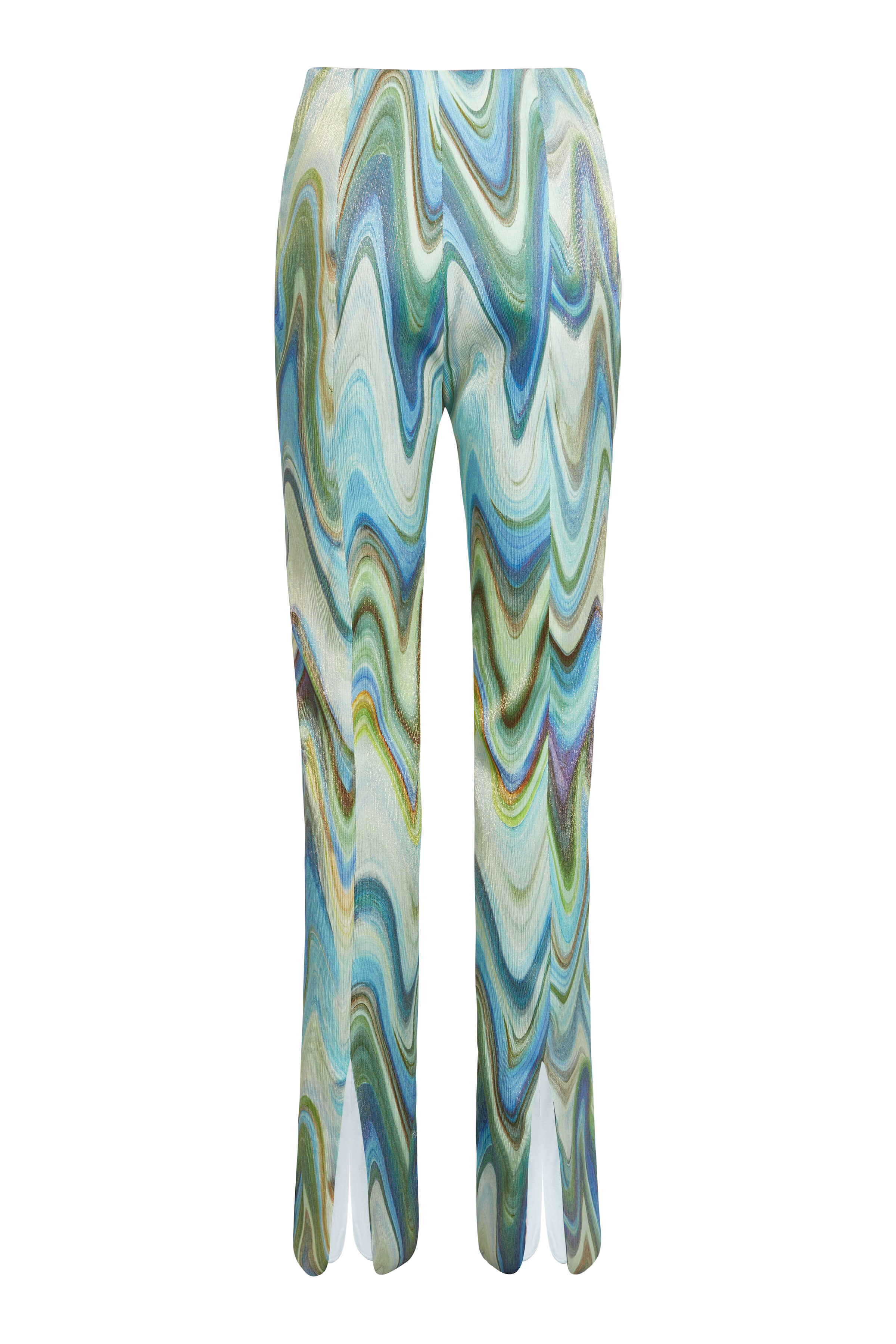 Robyn Teal Metallic Wave Pants