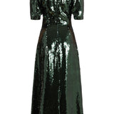 September Emerald Paillette Midi Dress