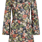 Jane Dark Wild Flower Ikat Mini Dress
