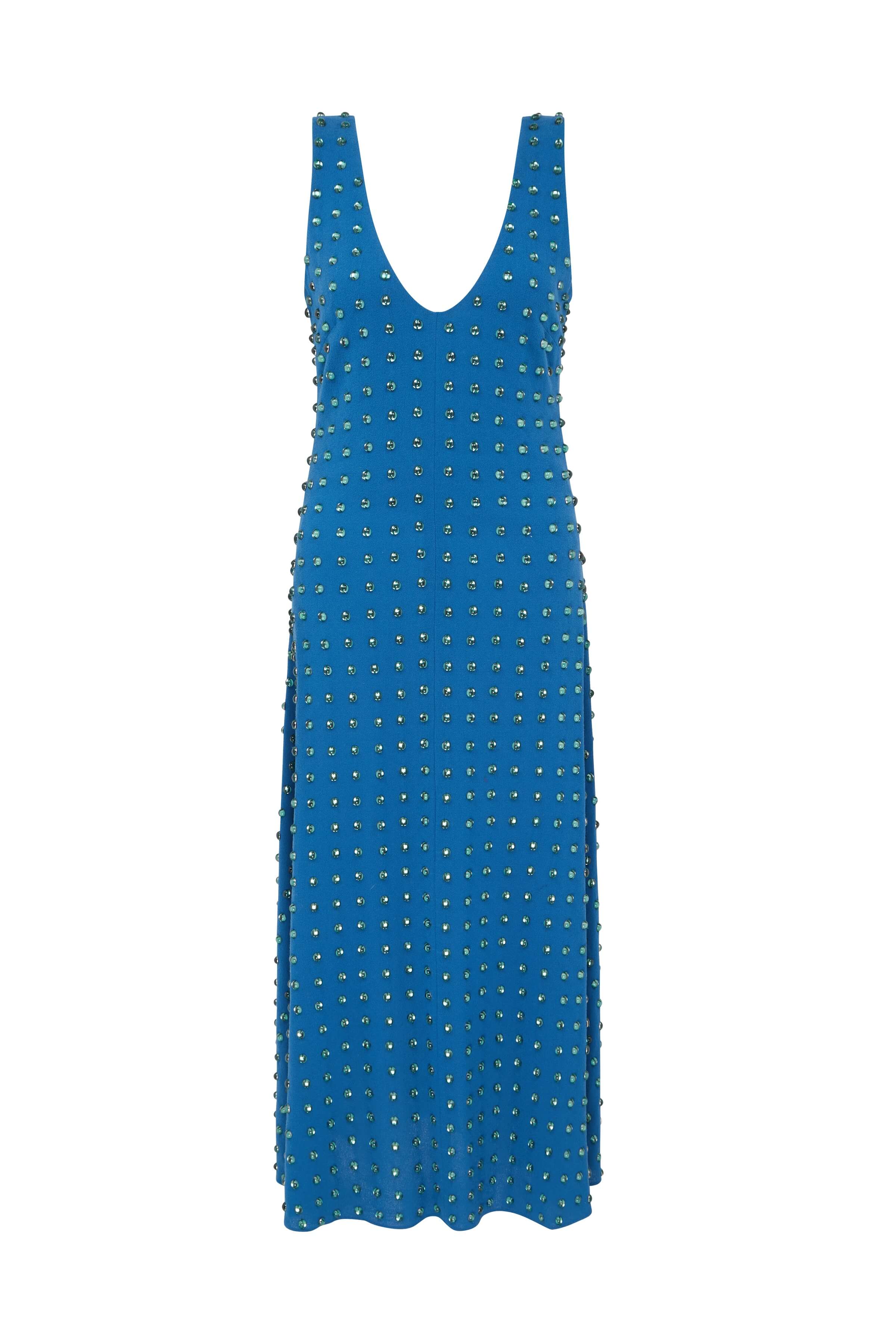Odette Emerald Embellished Midi Dress