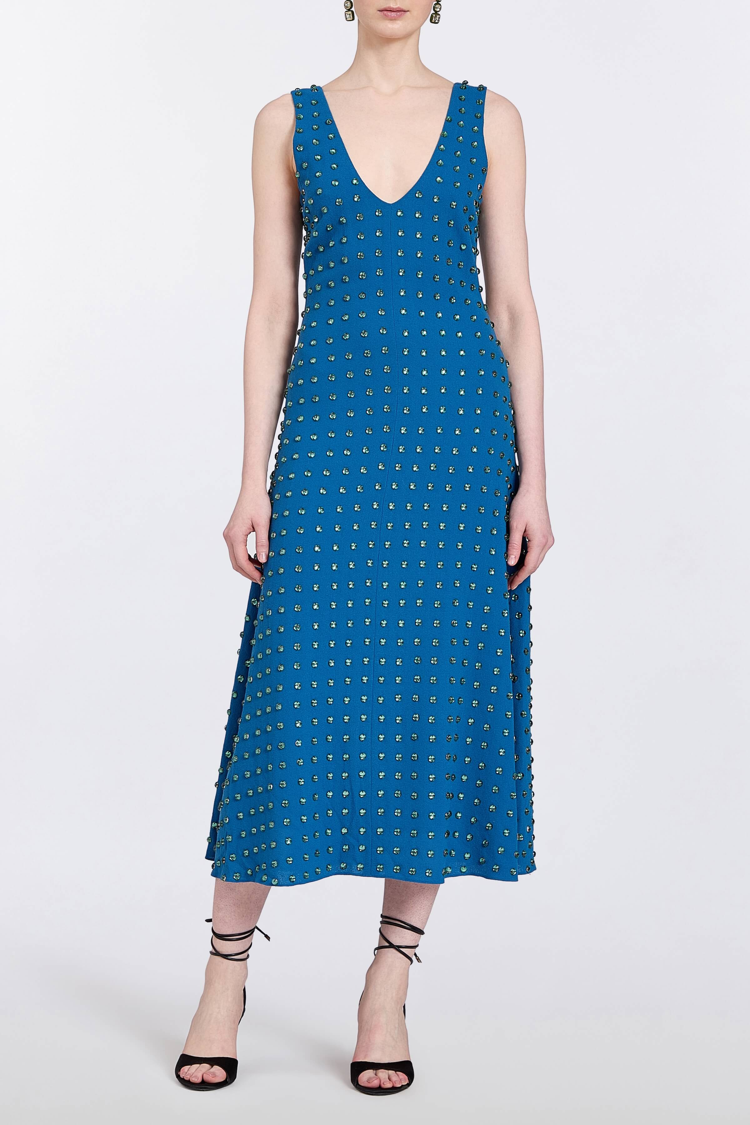 Odette Emerald Embellished Midi Dress