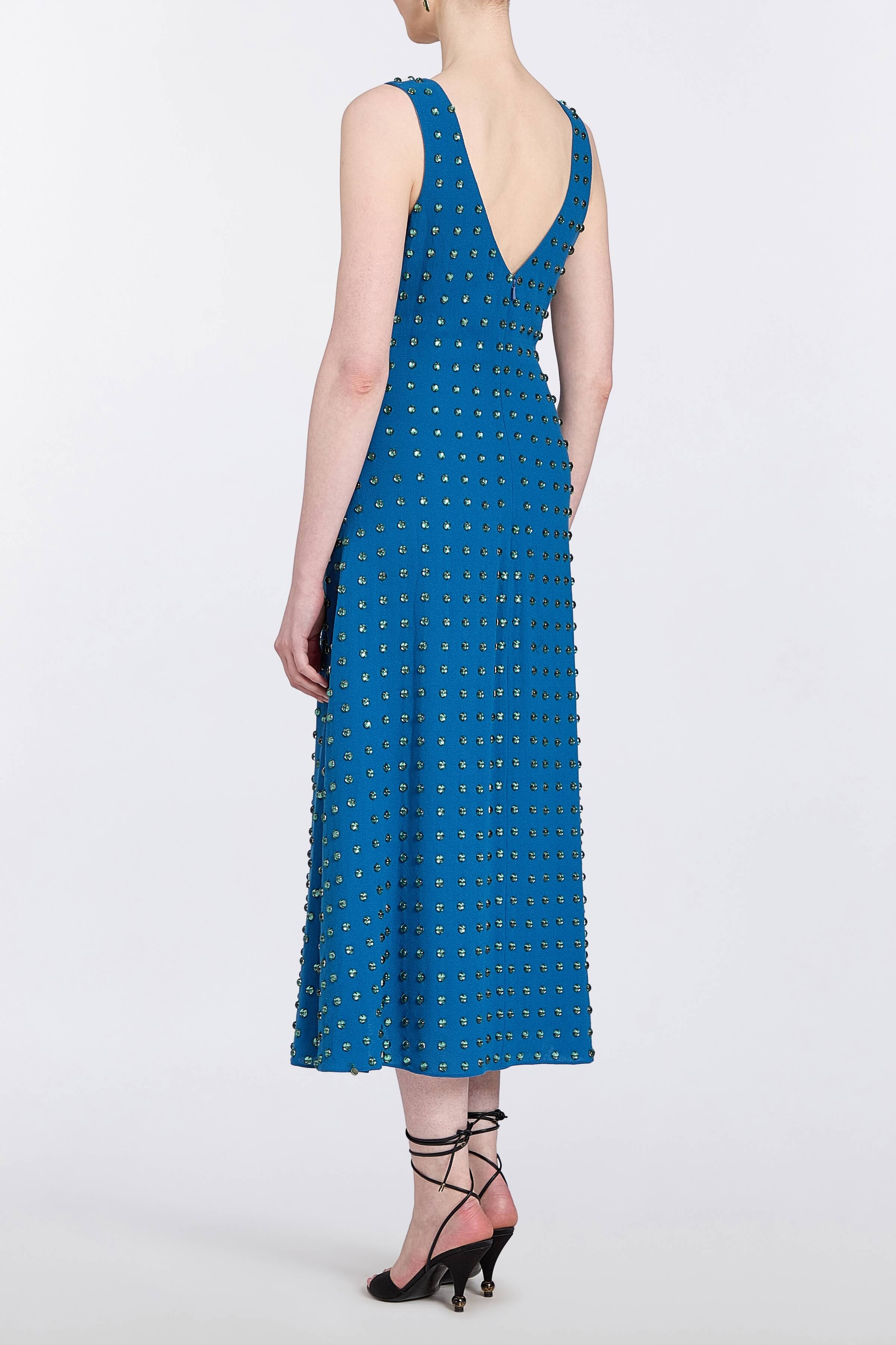 Odette Emerald Embellished Midi Dress