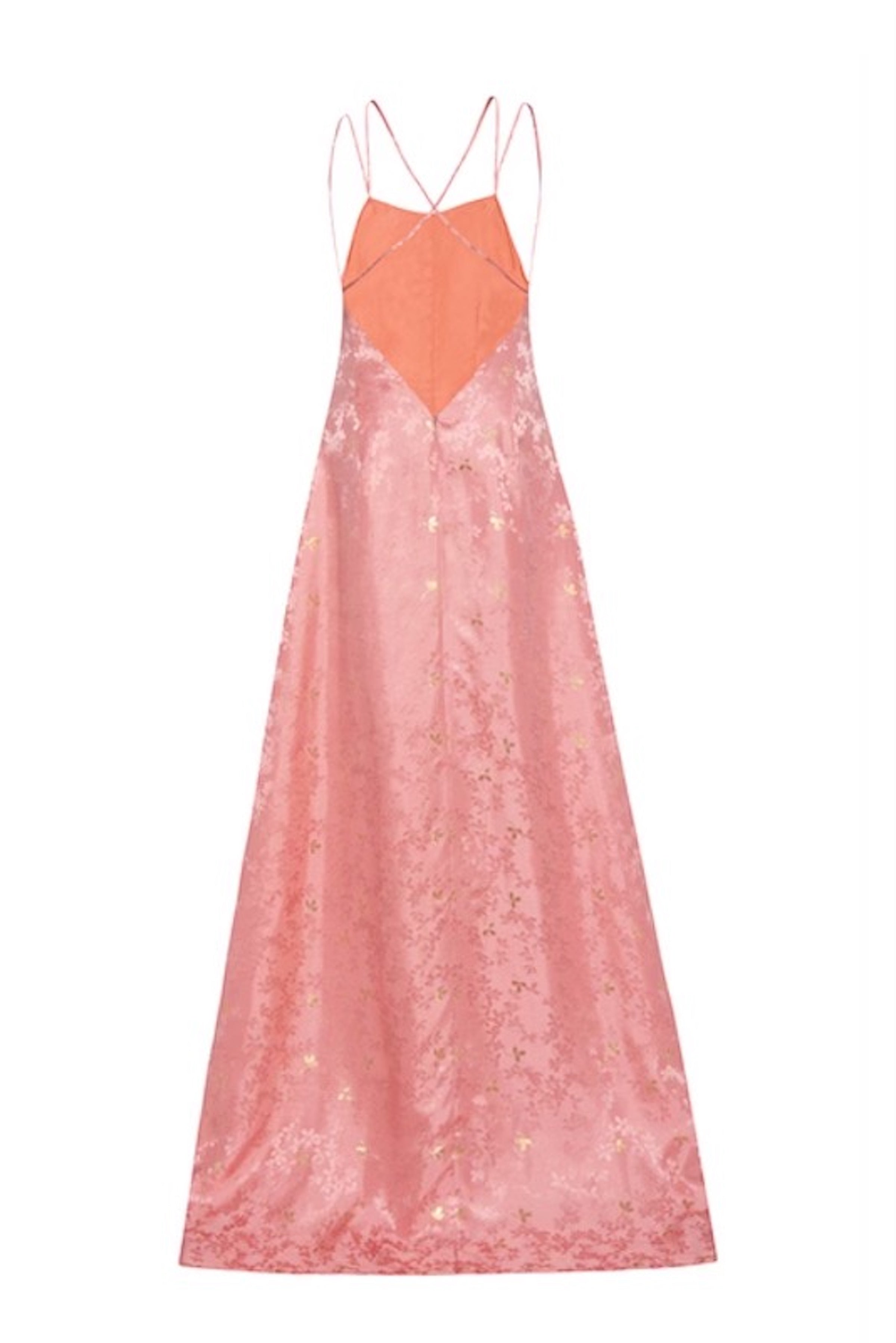 Phoenix Dusty Pink Floral Backless Gown