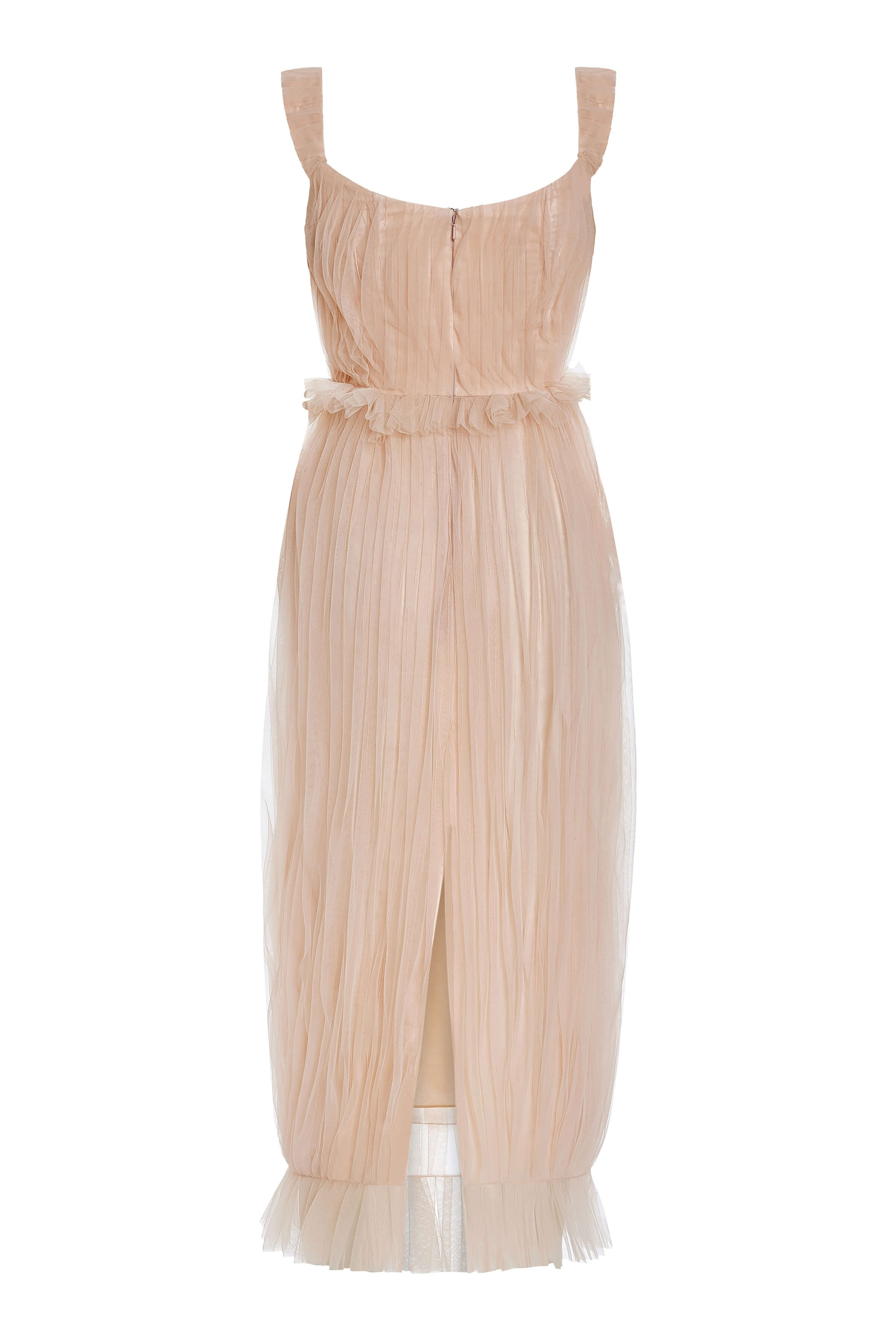 Peony Blush Floral Tulle Midi Dress