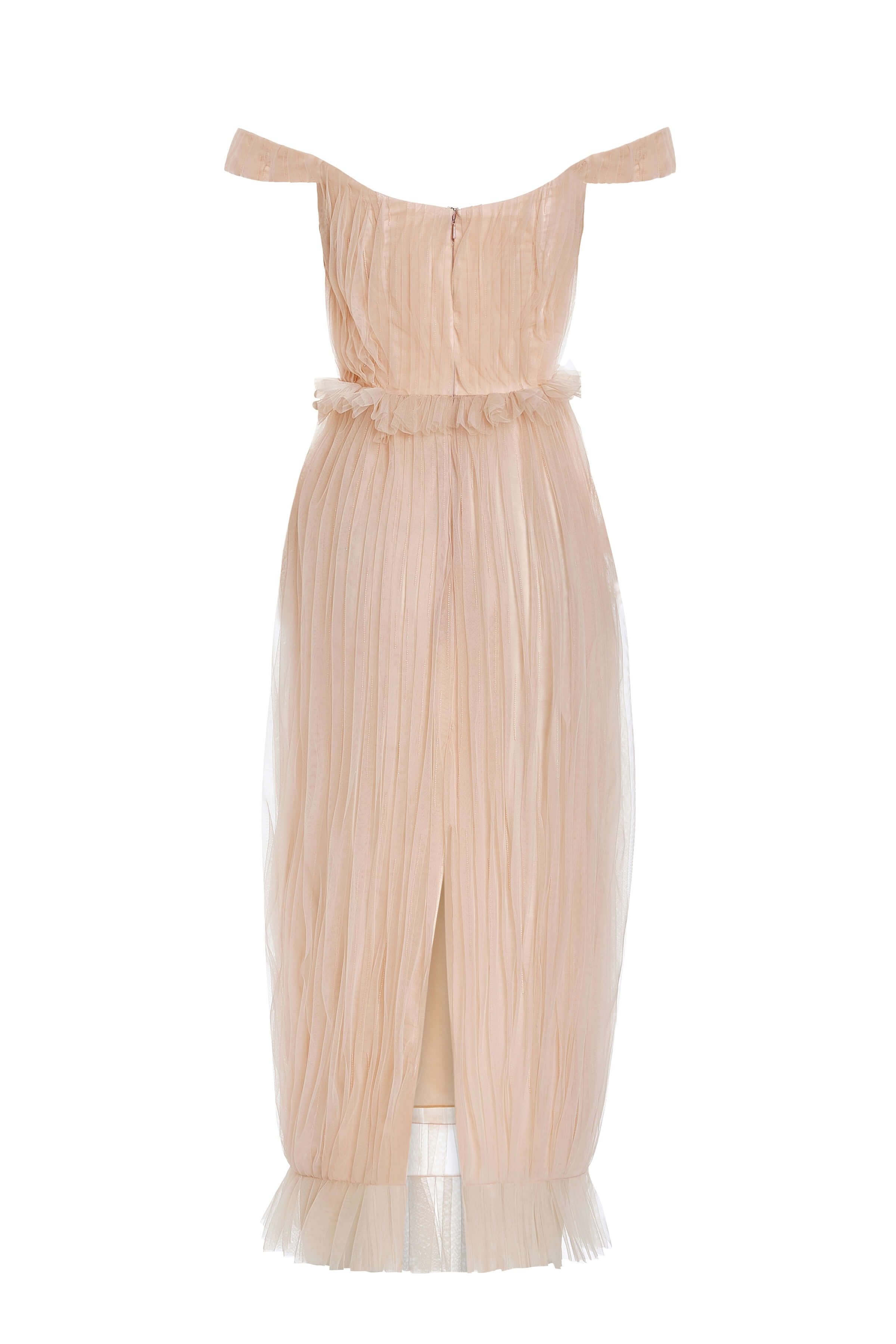 Peony Blush Floral Tulle Midi Dress
