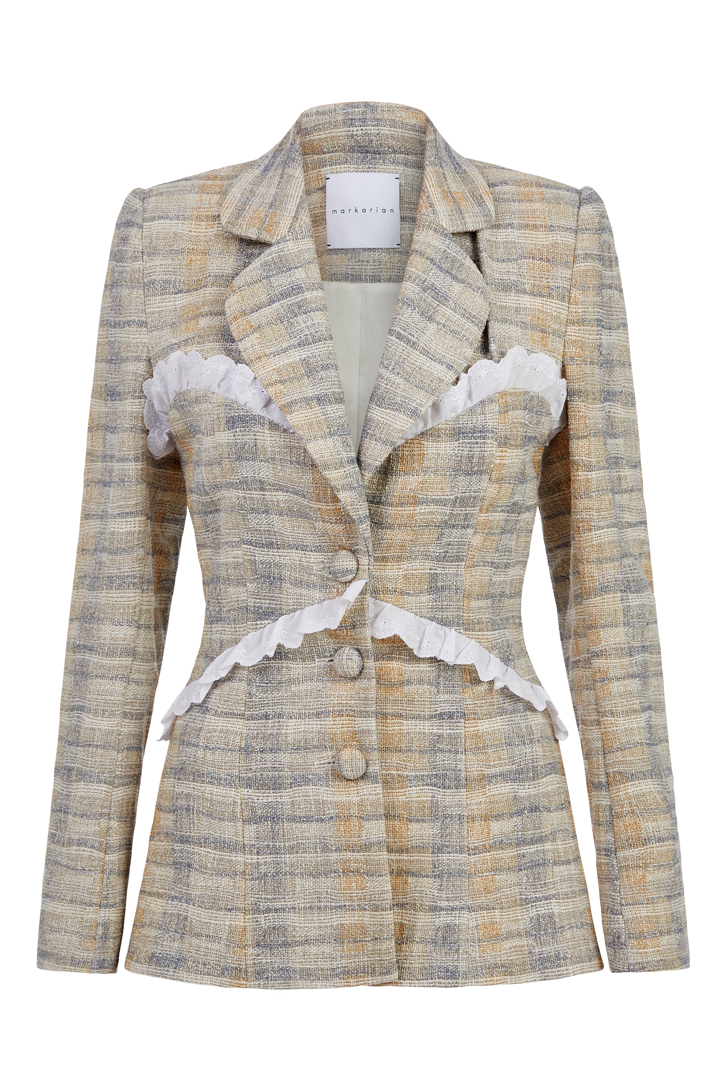 Gertie Plaid Tweed Blazer