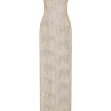 Yolanda Wavy Gold Brocade Gown
