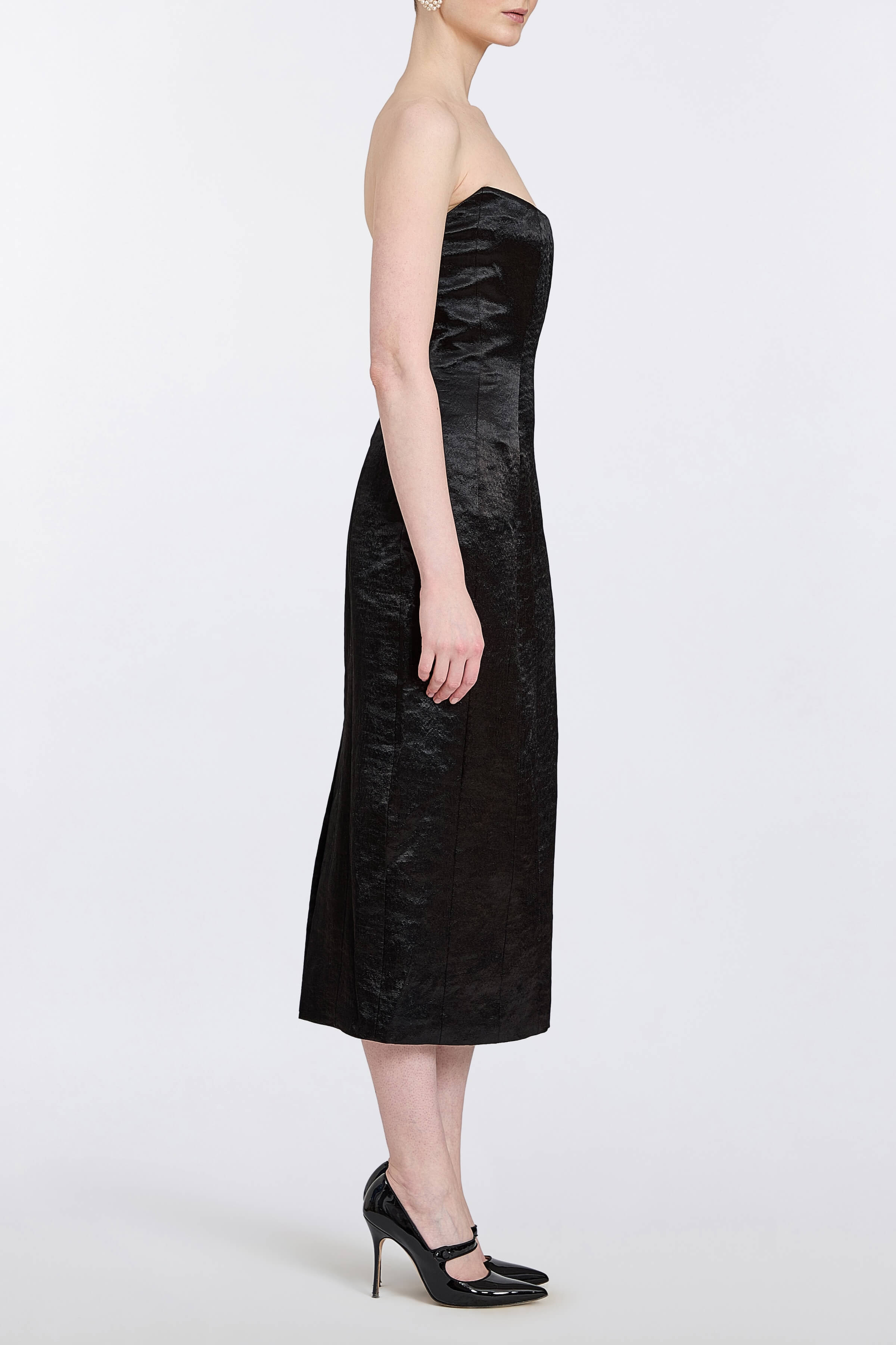 Lana Hammered Satin Midi Dress