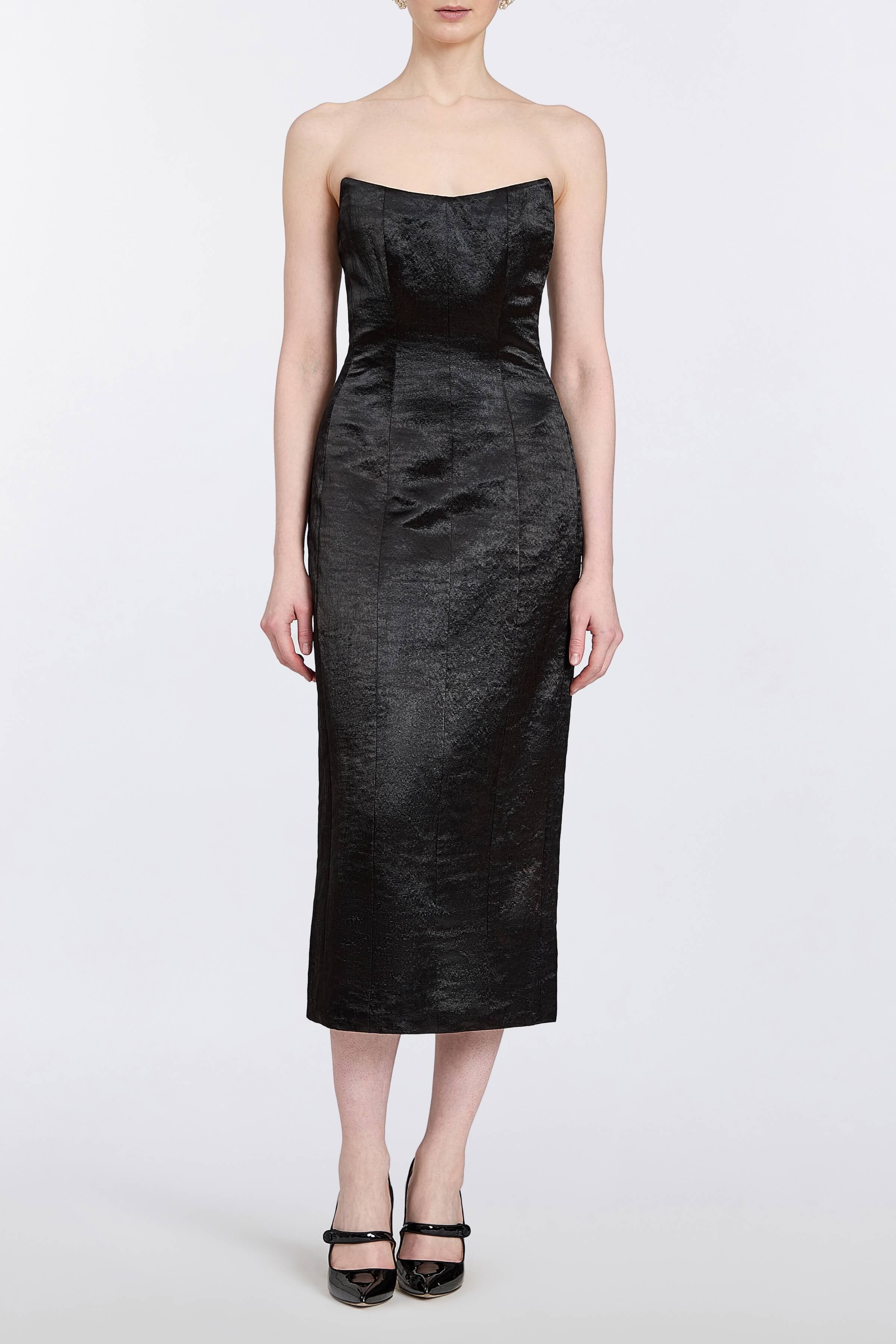 Lana Hammered Satin Midi Dress