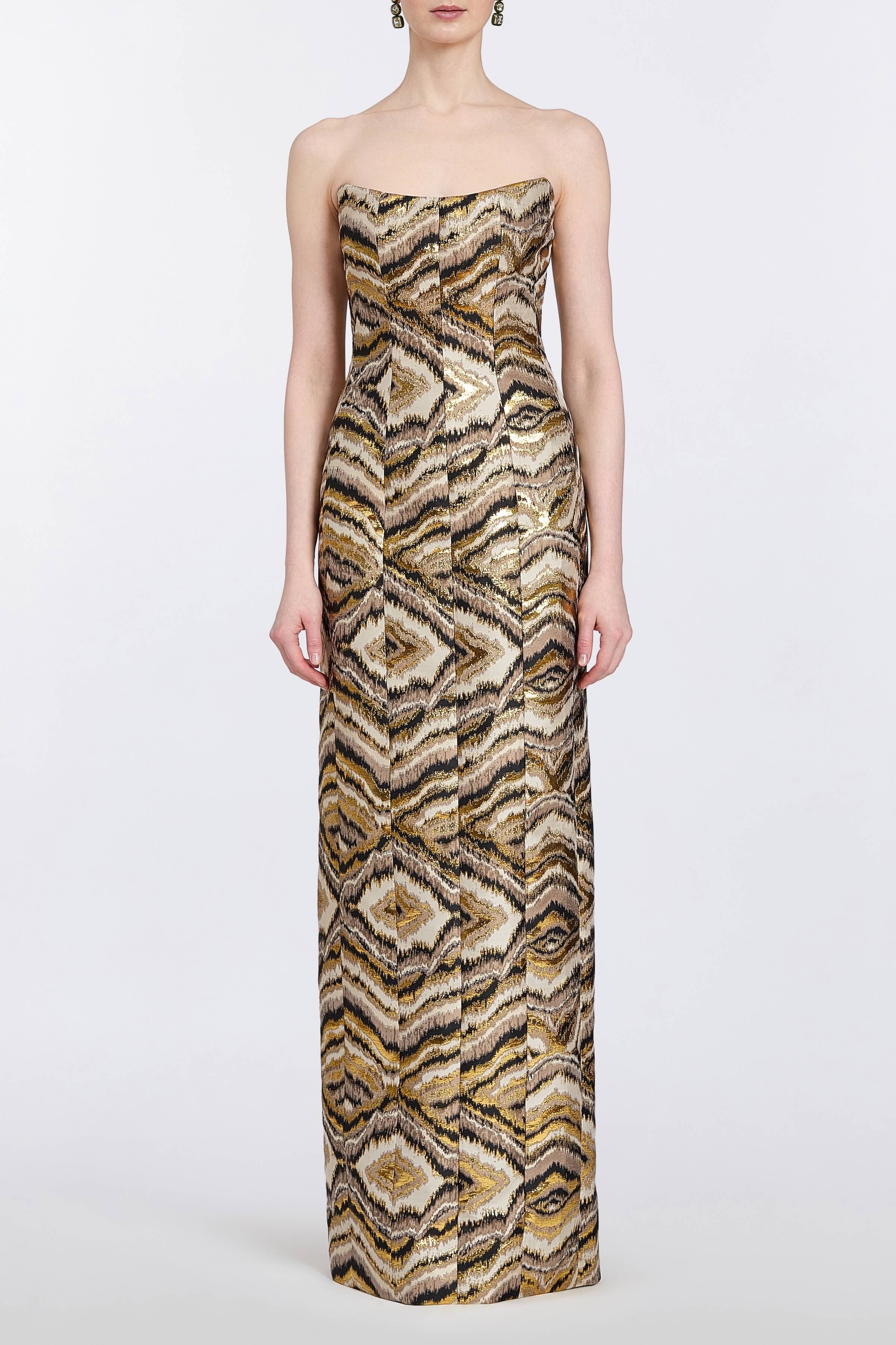 Odessa Metallic Jacquard Gown