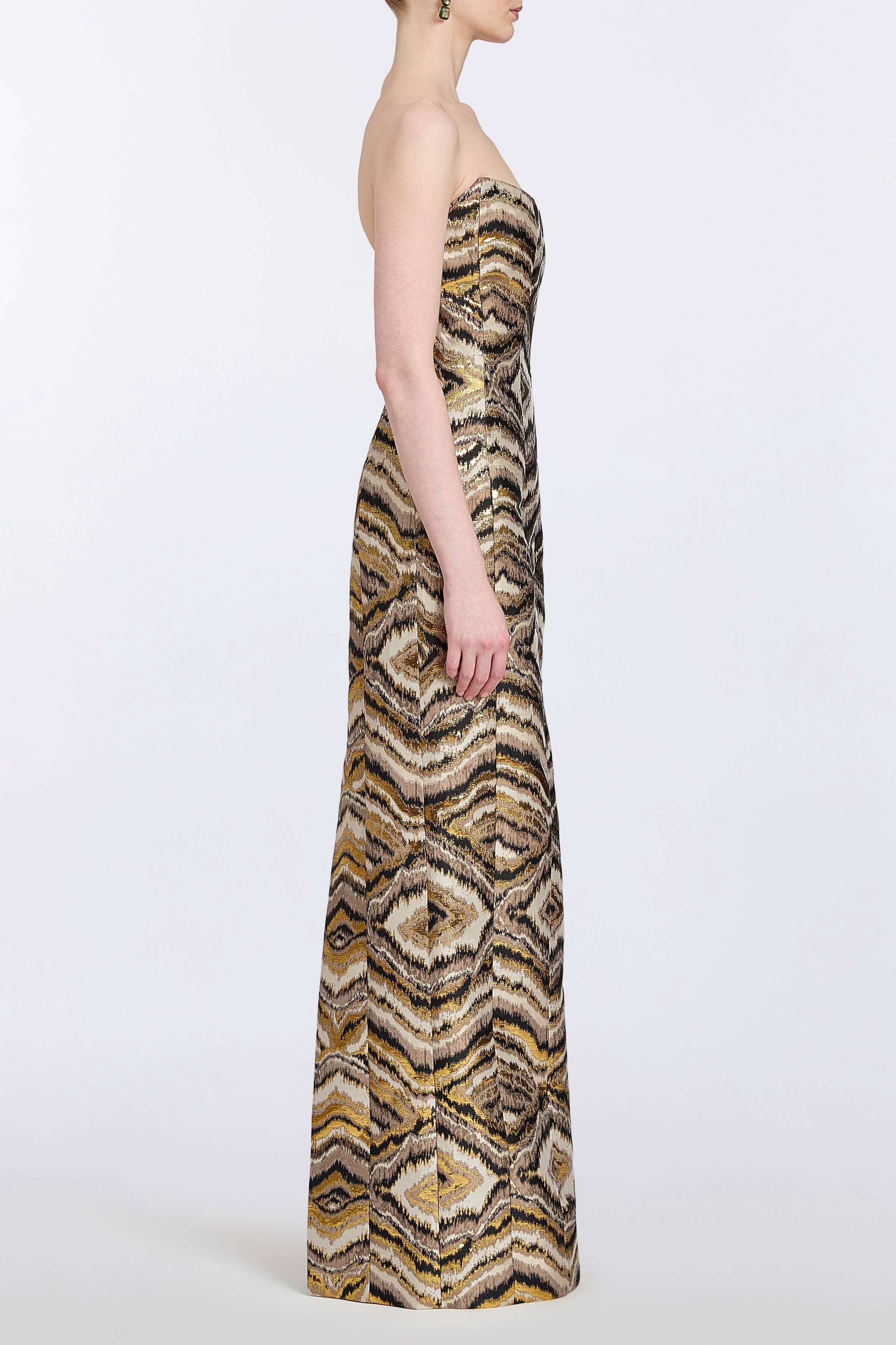 Odessa Metallic Jacquard Gown