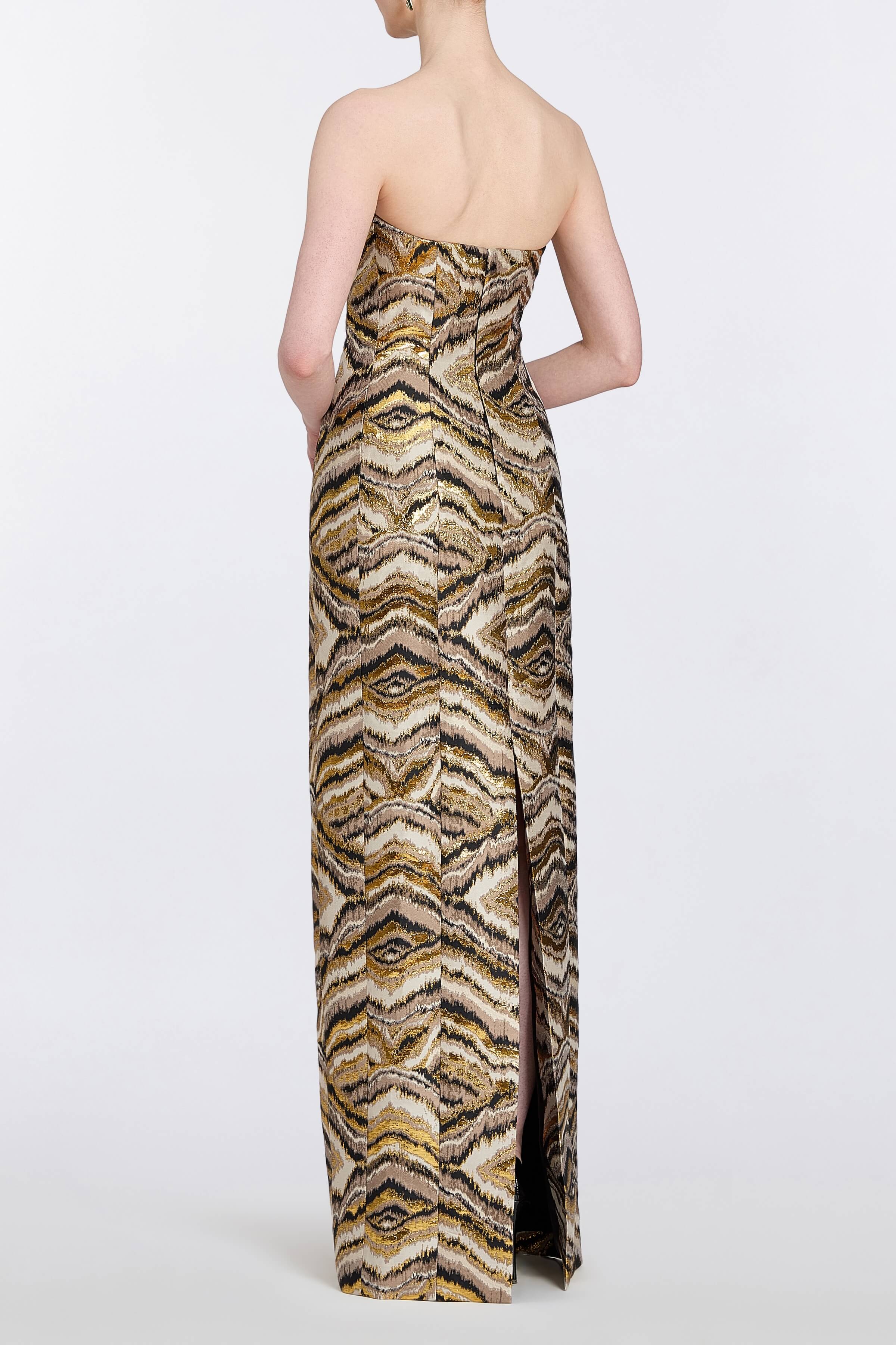 Odessa Metallic Jacquard Gown