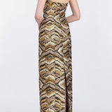 Odessa Metallic Jacquard Gown