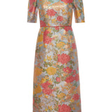 Gladys Floral Jacquard Midi Dress