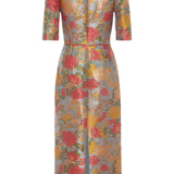 Gladys Floral Jacquard Midi Dress