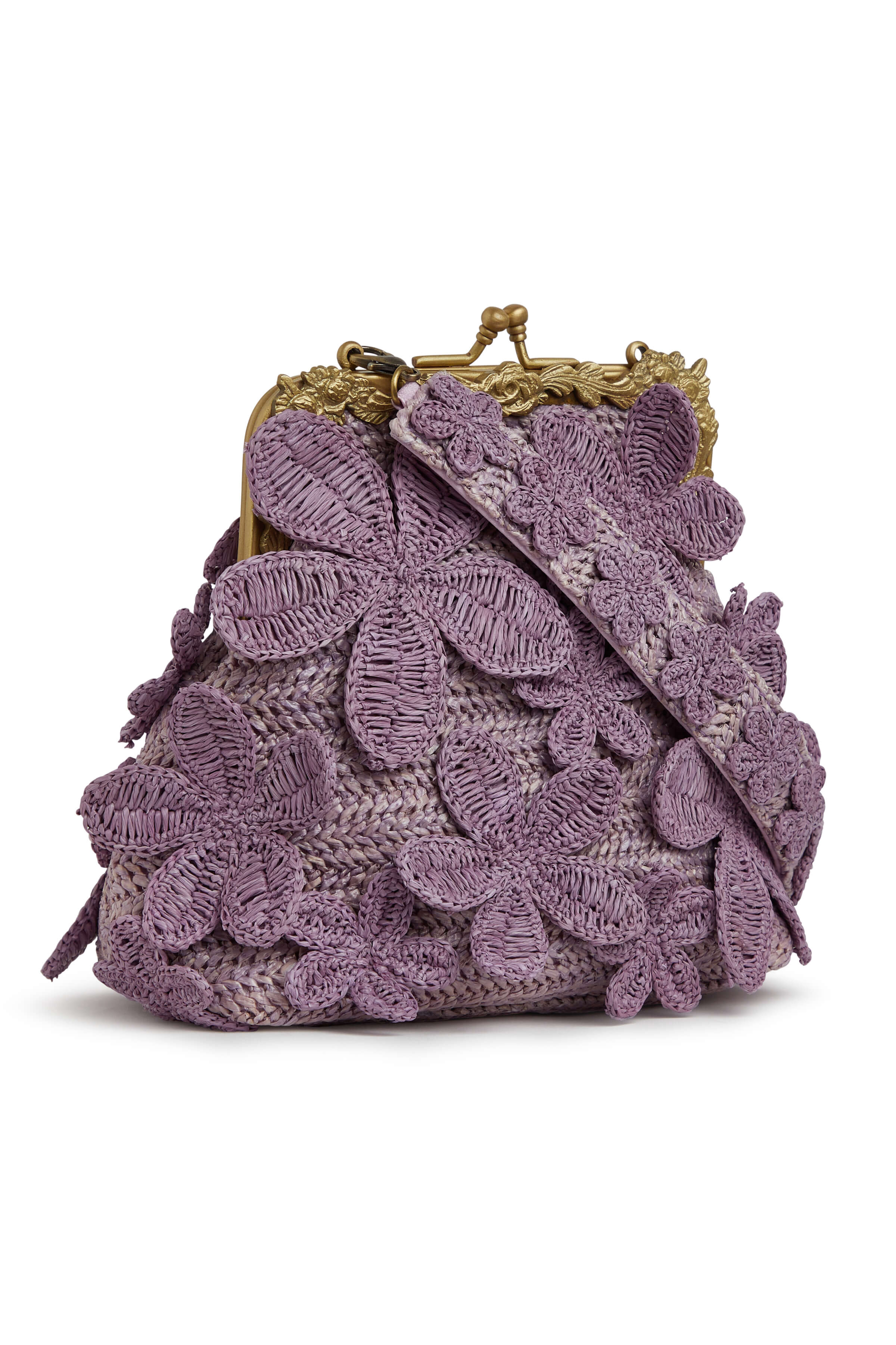 Leandra Purple Rattan Handbag