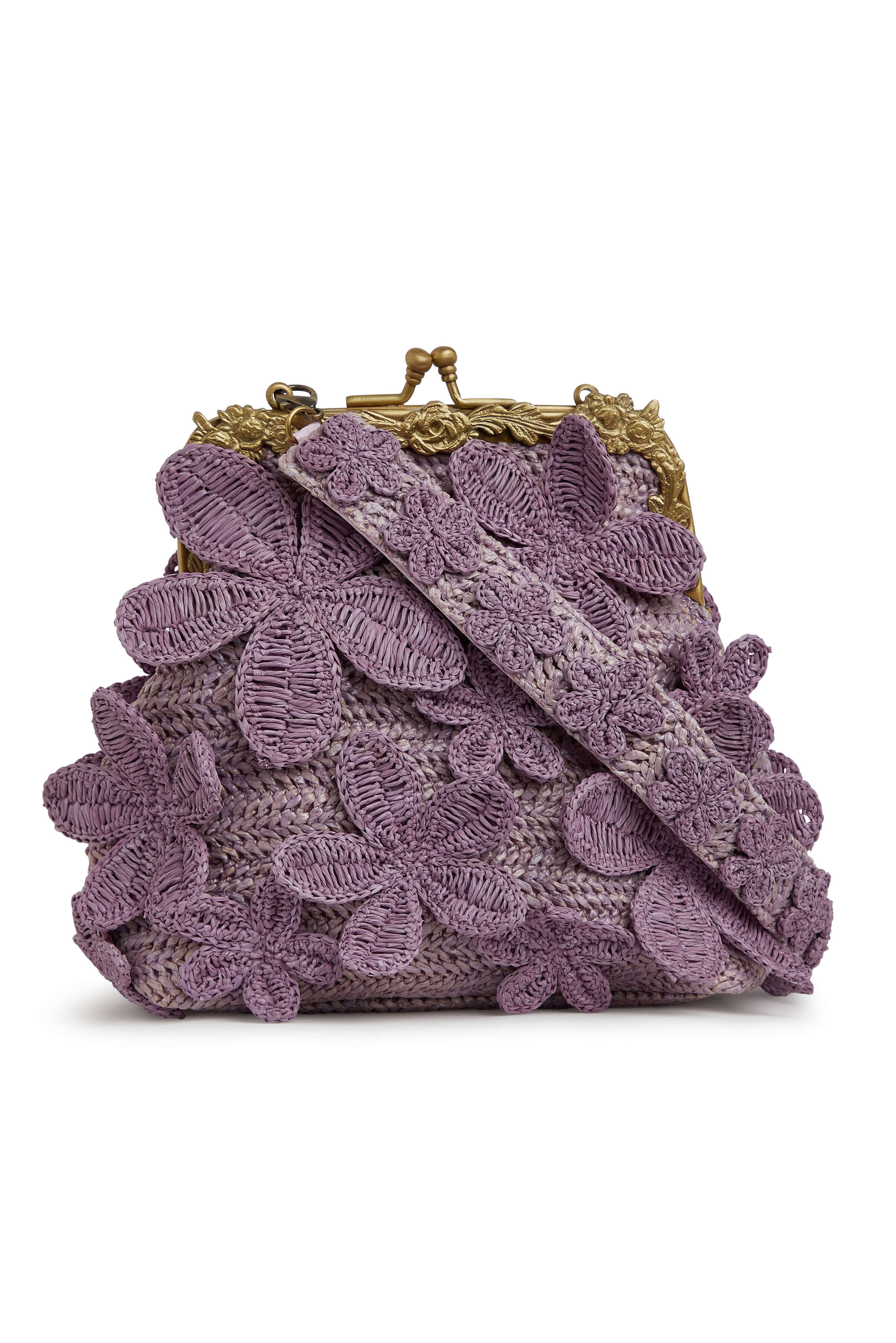 Leandra Purple Rattan Handbag