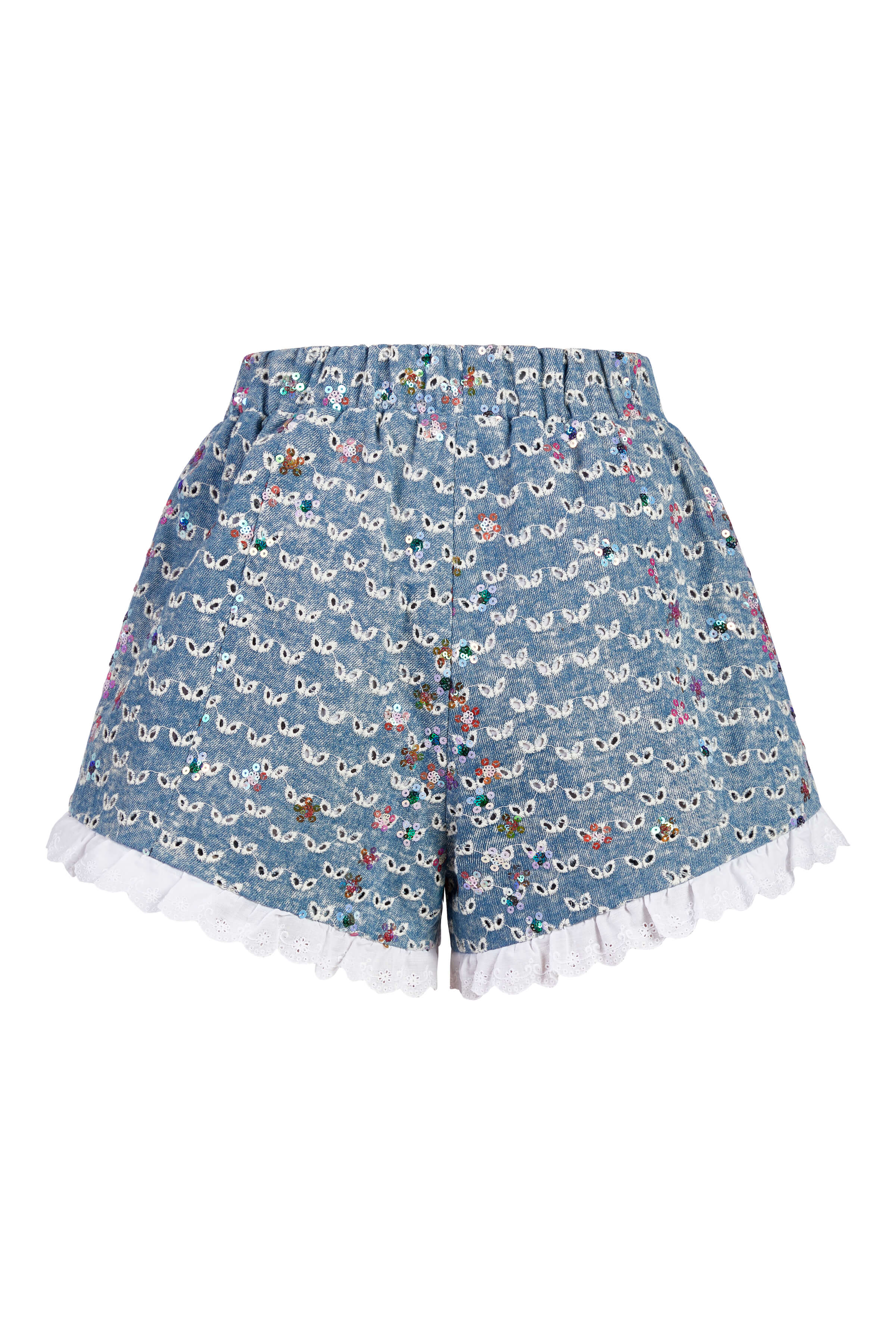 Thea Sequin Eyelet Denim Short