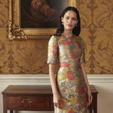 Gladys Floral Jacquard Midi Dress