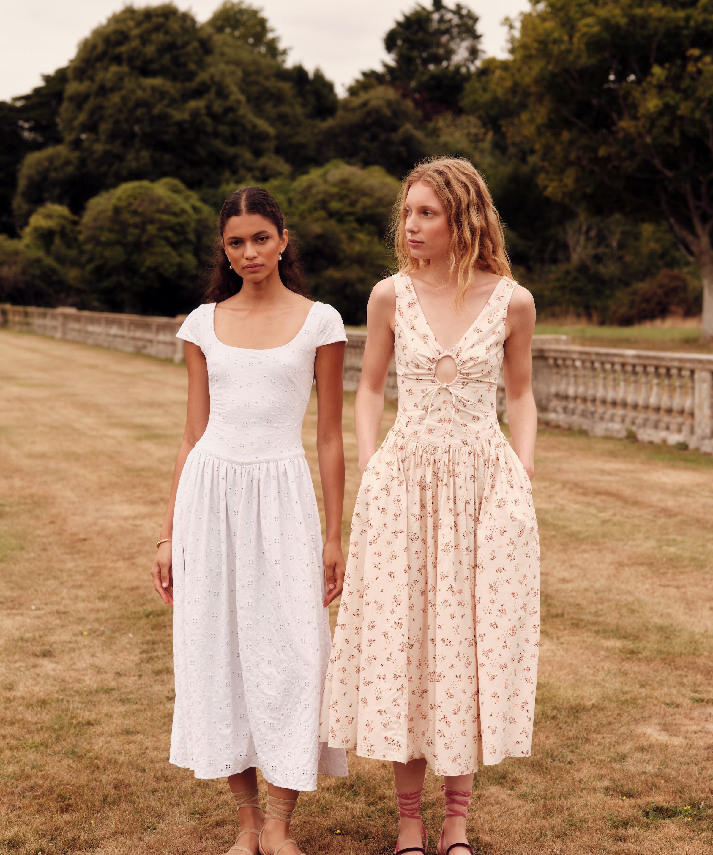 marla midi dress Marla Ruffle Midi Dress Cream/Dusty Lilac / M