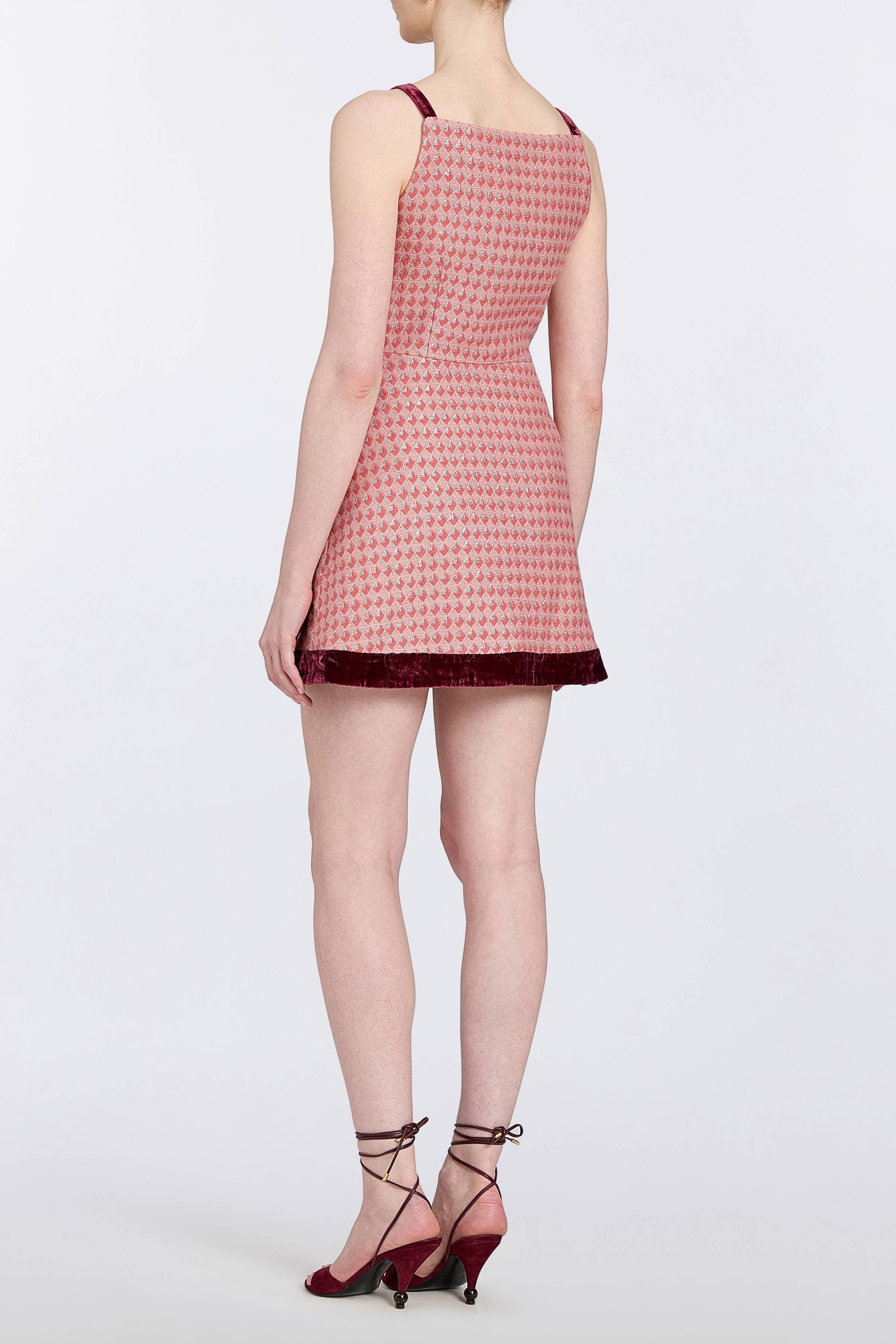 Grace Tweed And Velvet Mini Dress