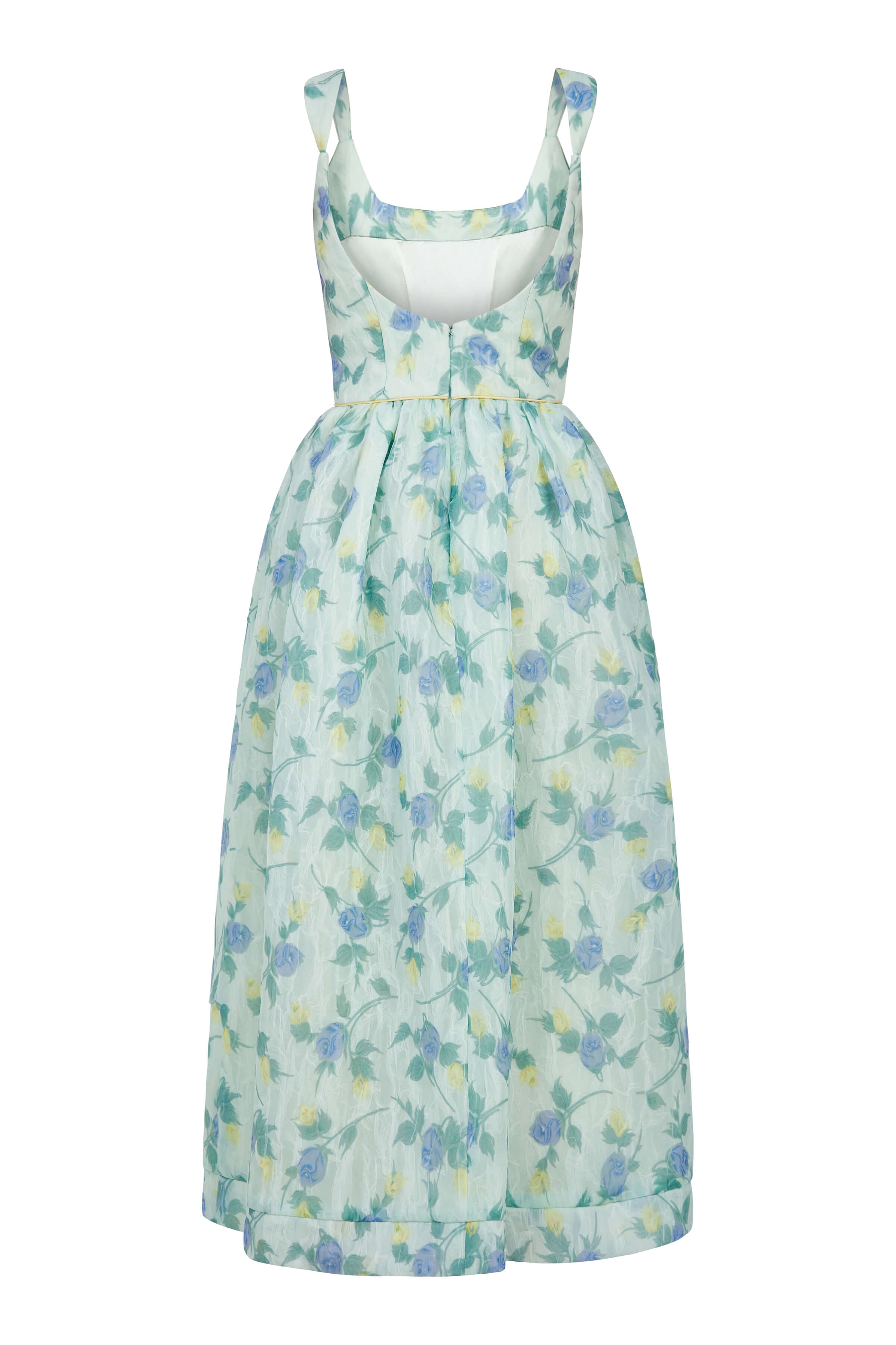 Apple Floral Organza Midi Dress