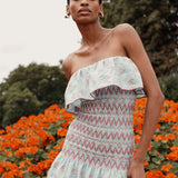 Ashton Blue And Pink Floral Smocked Dress