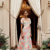 Astrid Sherbet Brocade Midi Dress