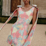 Gita Sherbet Brocade Mini Dress