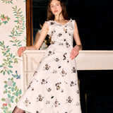 Coquette Sequined Cotton Midi Dress