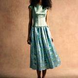Aloe Gingham Sequin Drop Waist Dress