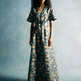 Margaretta Dusk Marigold Ikat Gown