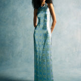 Nerine Gingham Sequin Gown