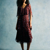 Marina Maroon Midi Dress