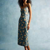 Cyprus Dusk Marigold Ikat Midi Dress
