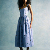 Nara Sequin Embroidery Midi Dress