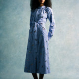 Gazania Sequin Embroidery Shirt Dress