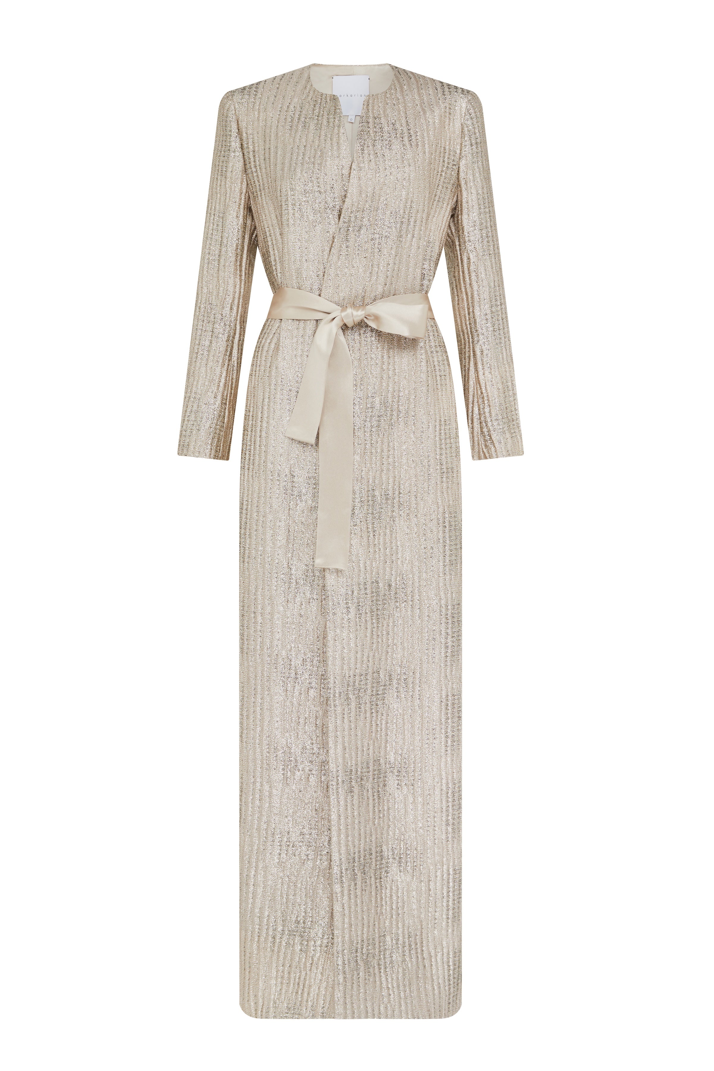 Allegra Wavy Gold Brocade Duster Coat