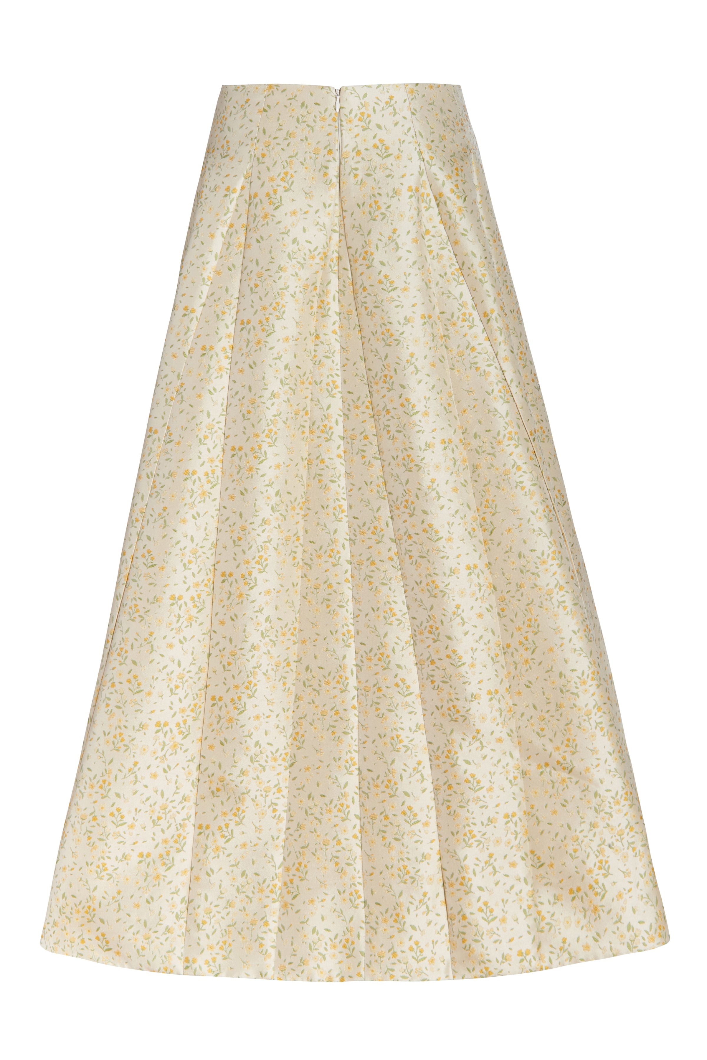 Marjorie Yellow Daisy Brocade Full Skirt
