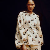 Rooibos Buttercream Hand-Beaded Satin Jacket