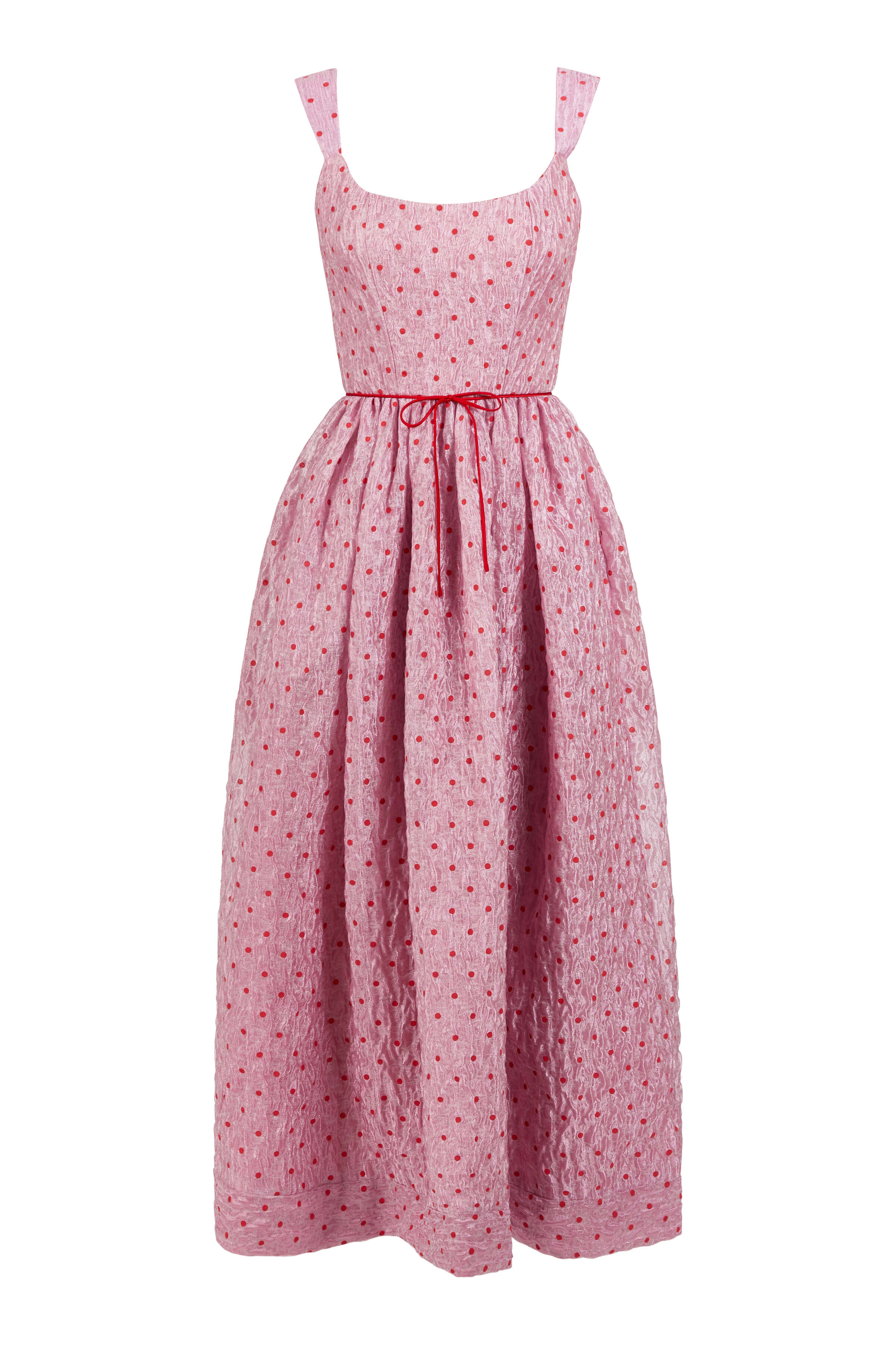 Apple Pink and Red Dot Dress