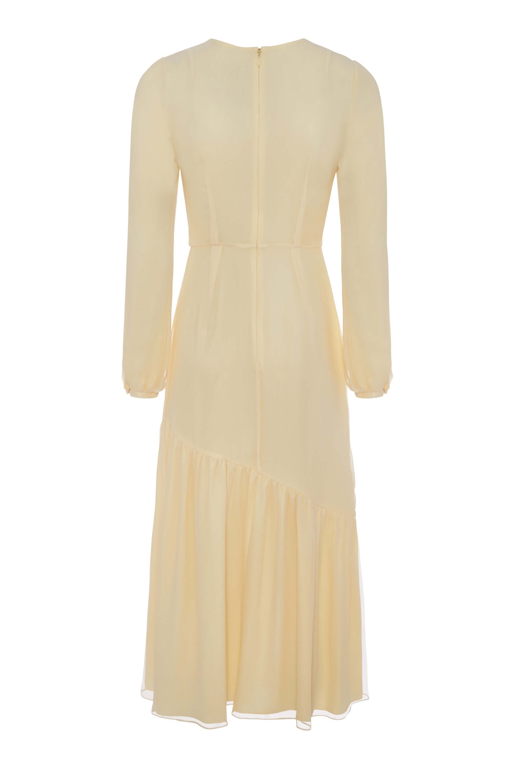 Stevie Yellow Crinkle Chiffon Dress