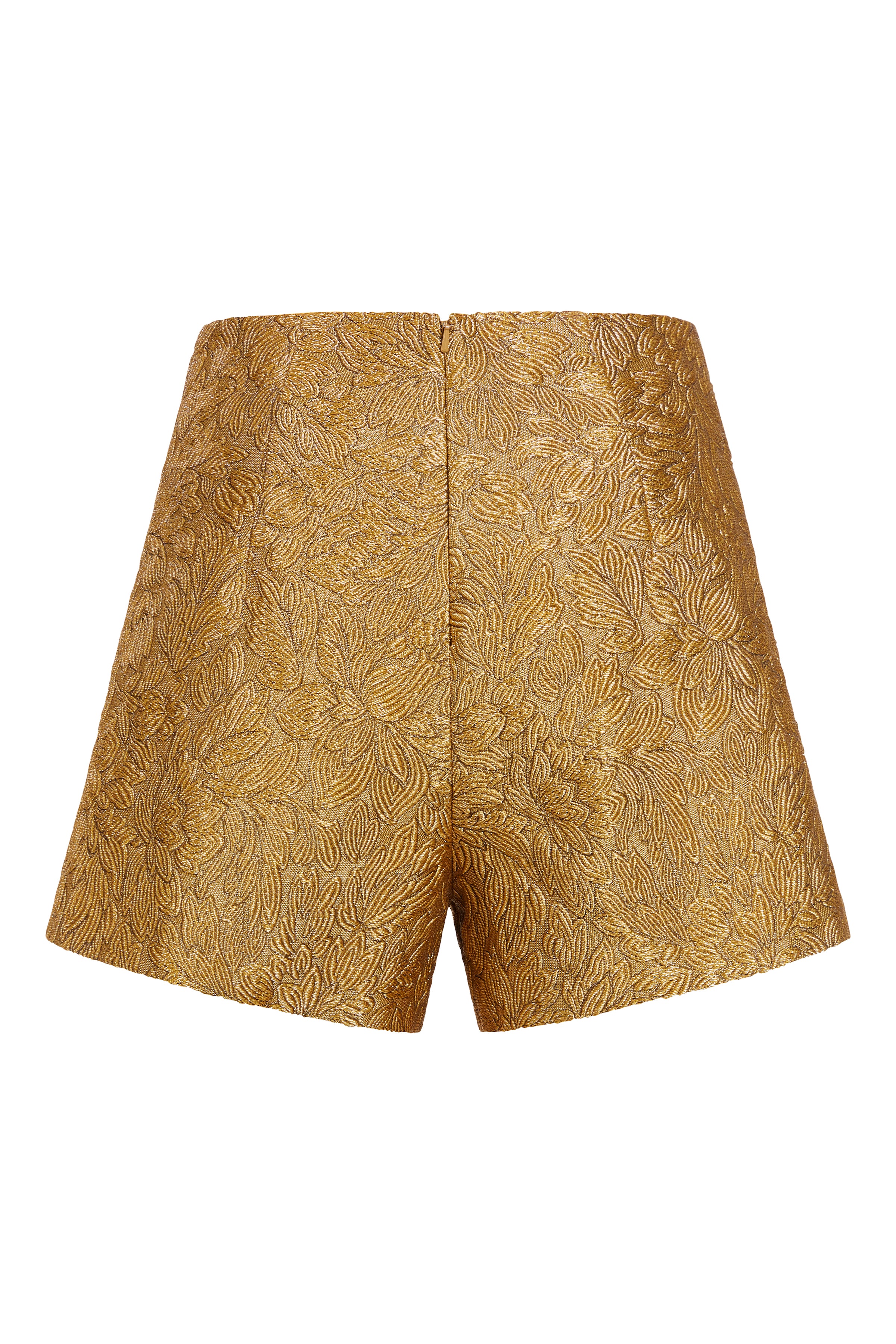 Mira Gold Floral Brocade Shorts