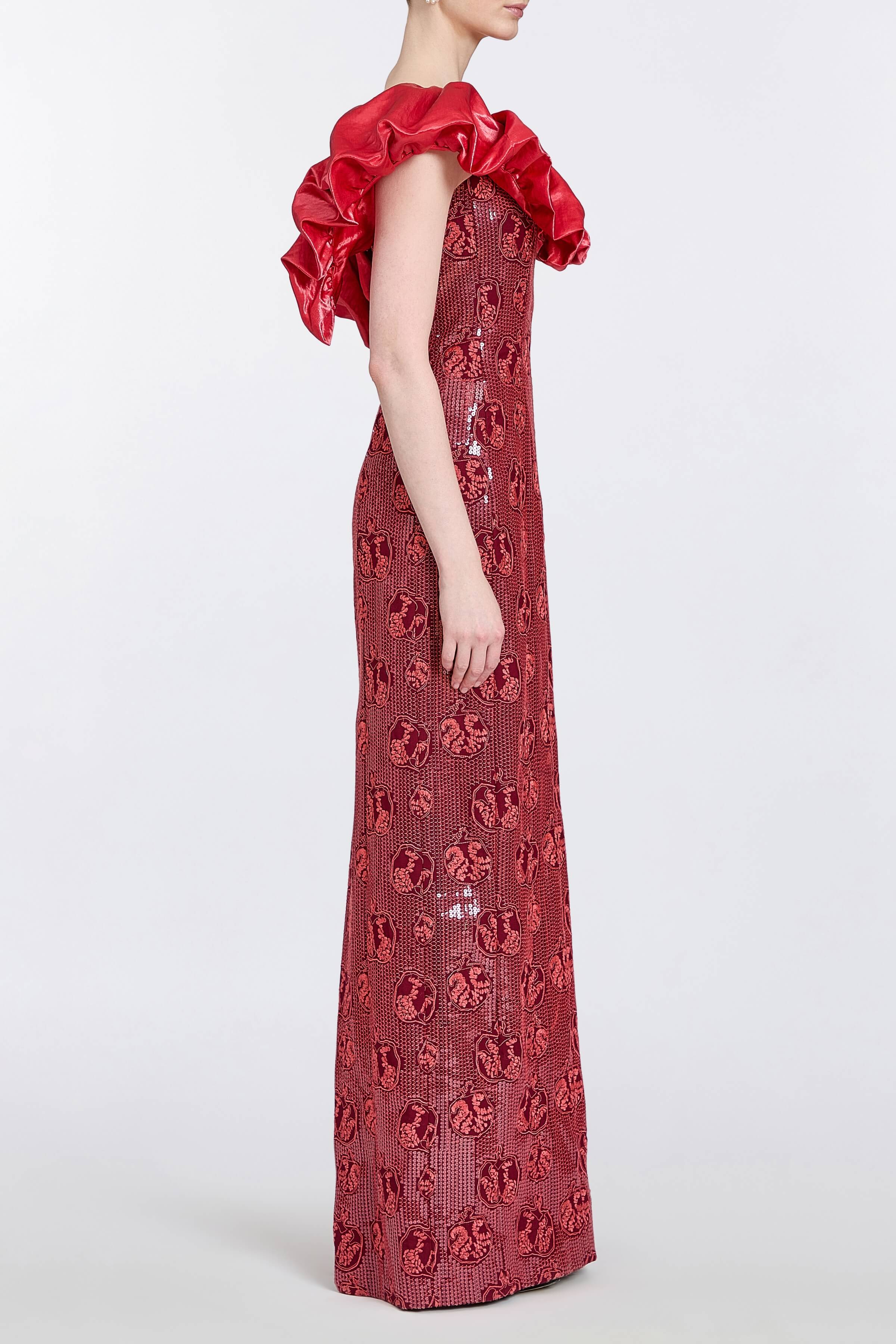 Rowan Sequin Embroidered Column Gown
