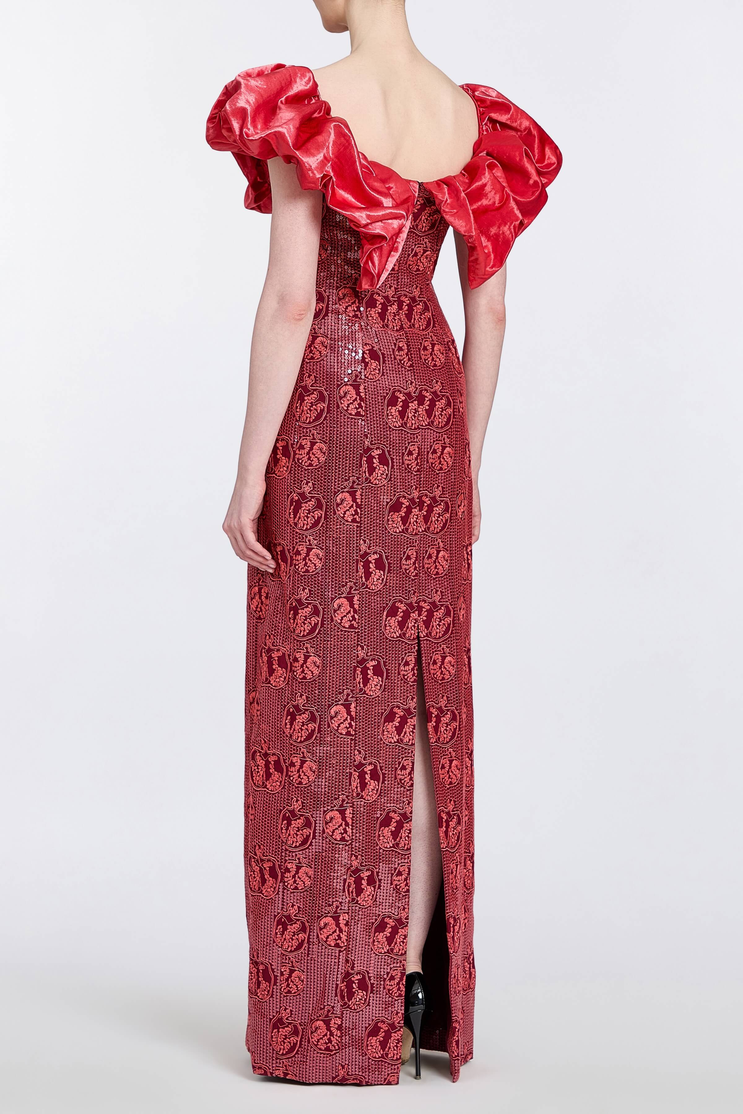 Rowan Sequin Embroidered Column Gown