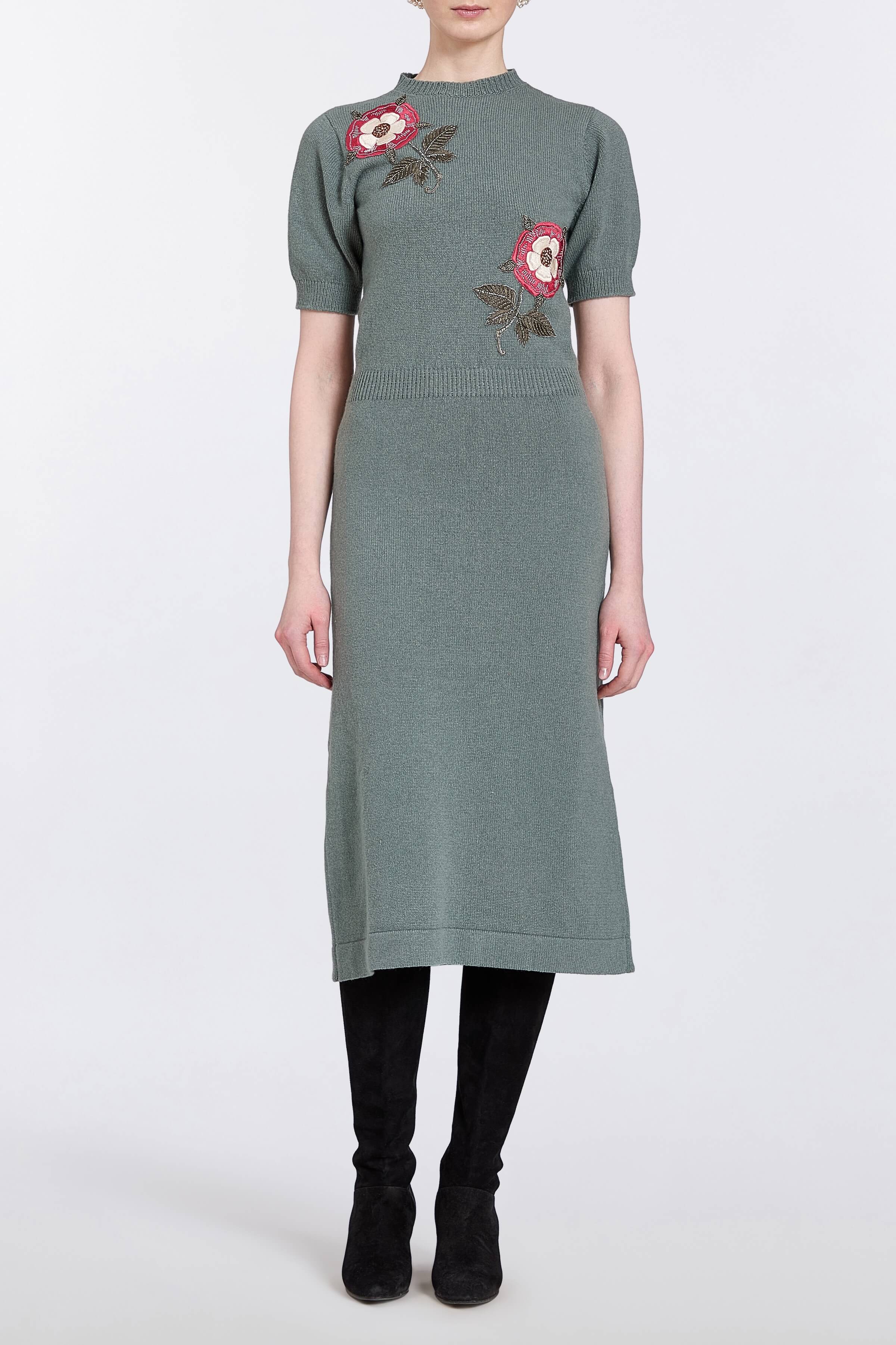 Iris Floral Patch Sweater Dress