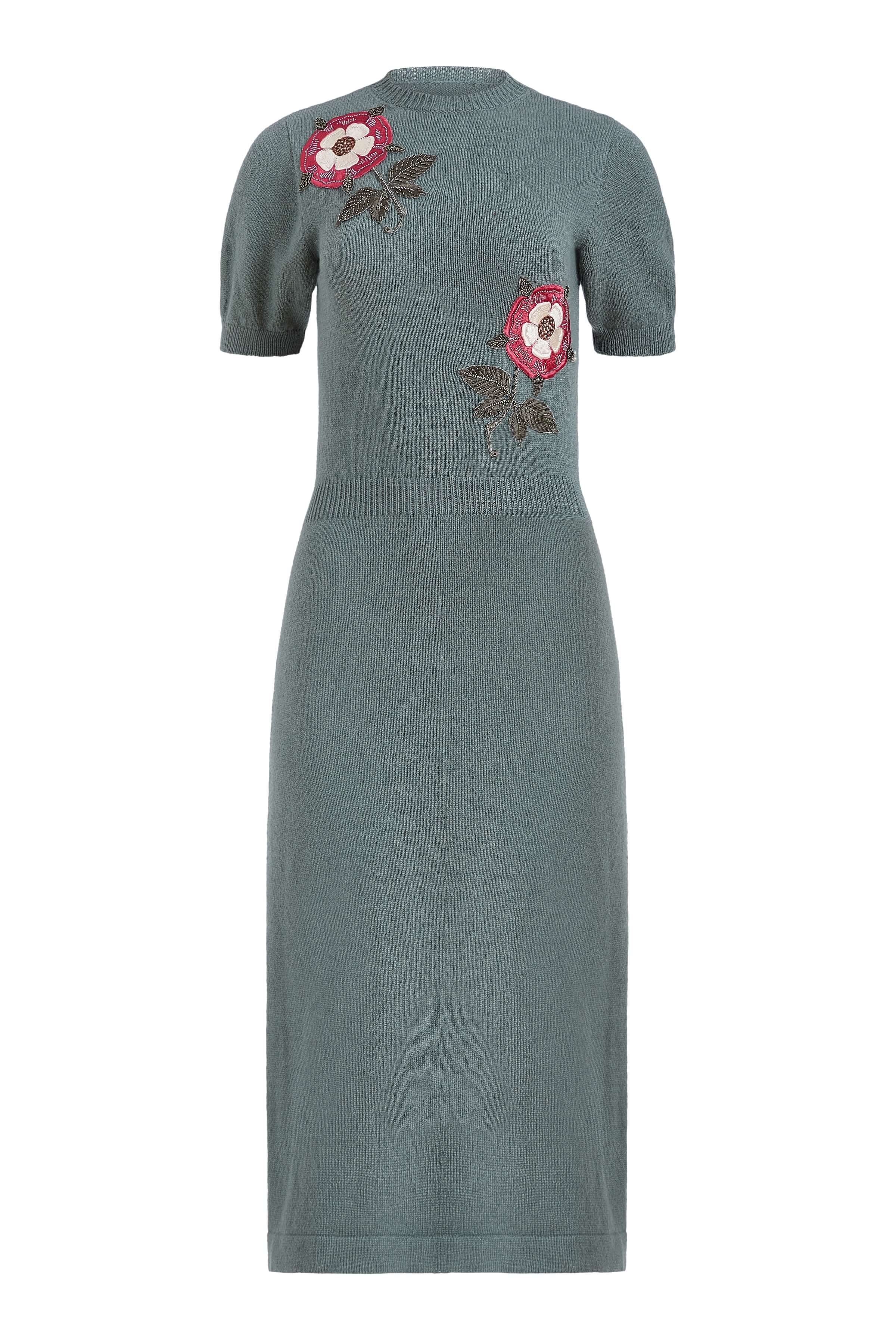 Iris Floral Patch Sweater Dress