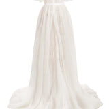 Venus White Dotted Tulle Gown