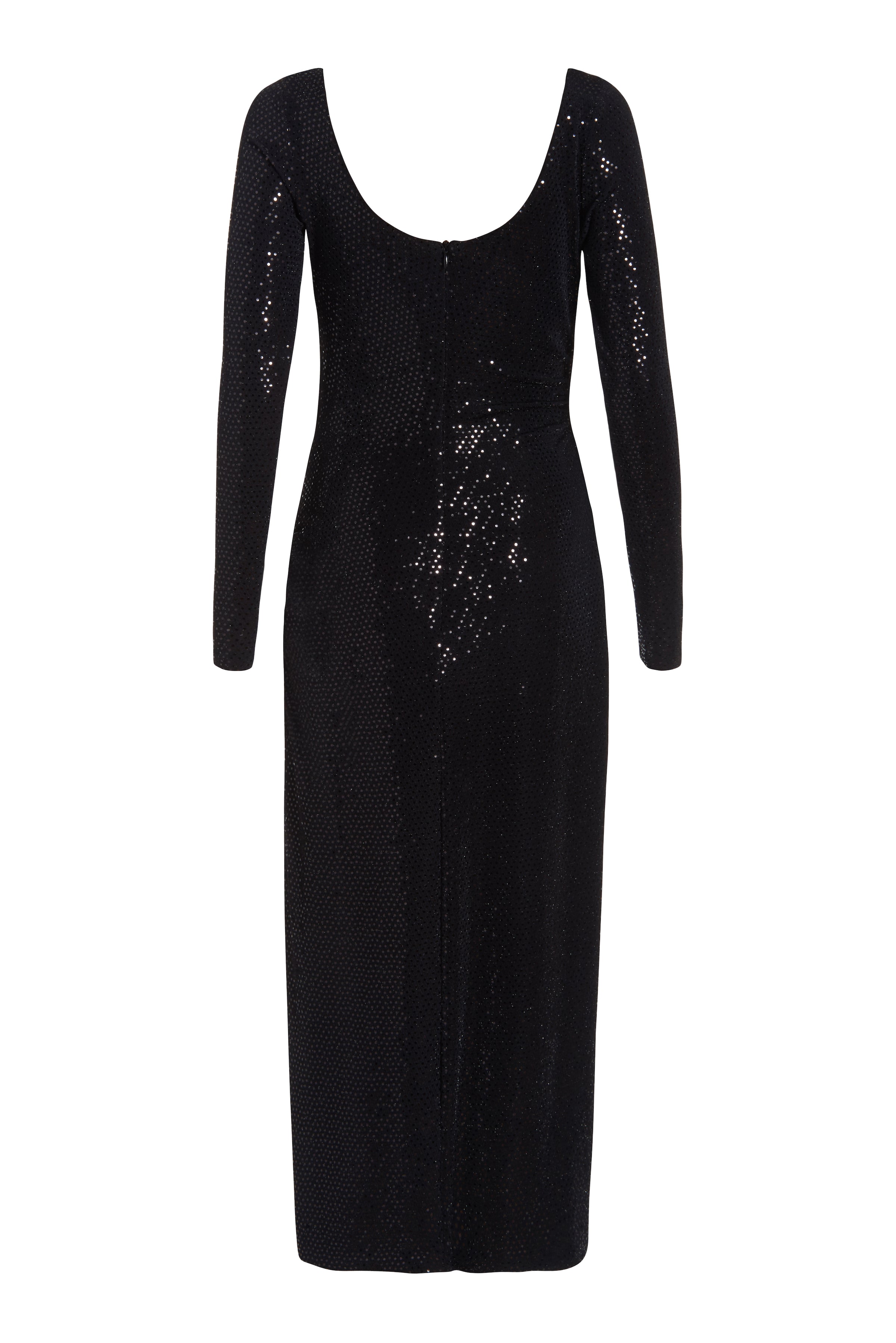 Jude Black Confetti Dot Long Sleeve Midi Dress